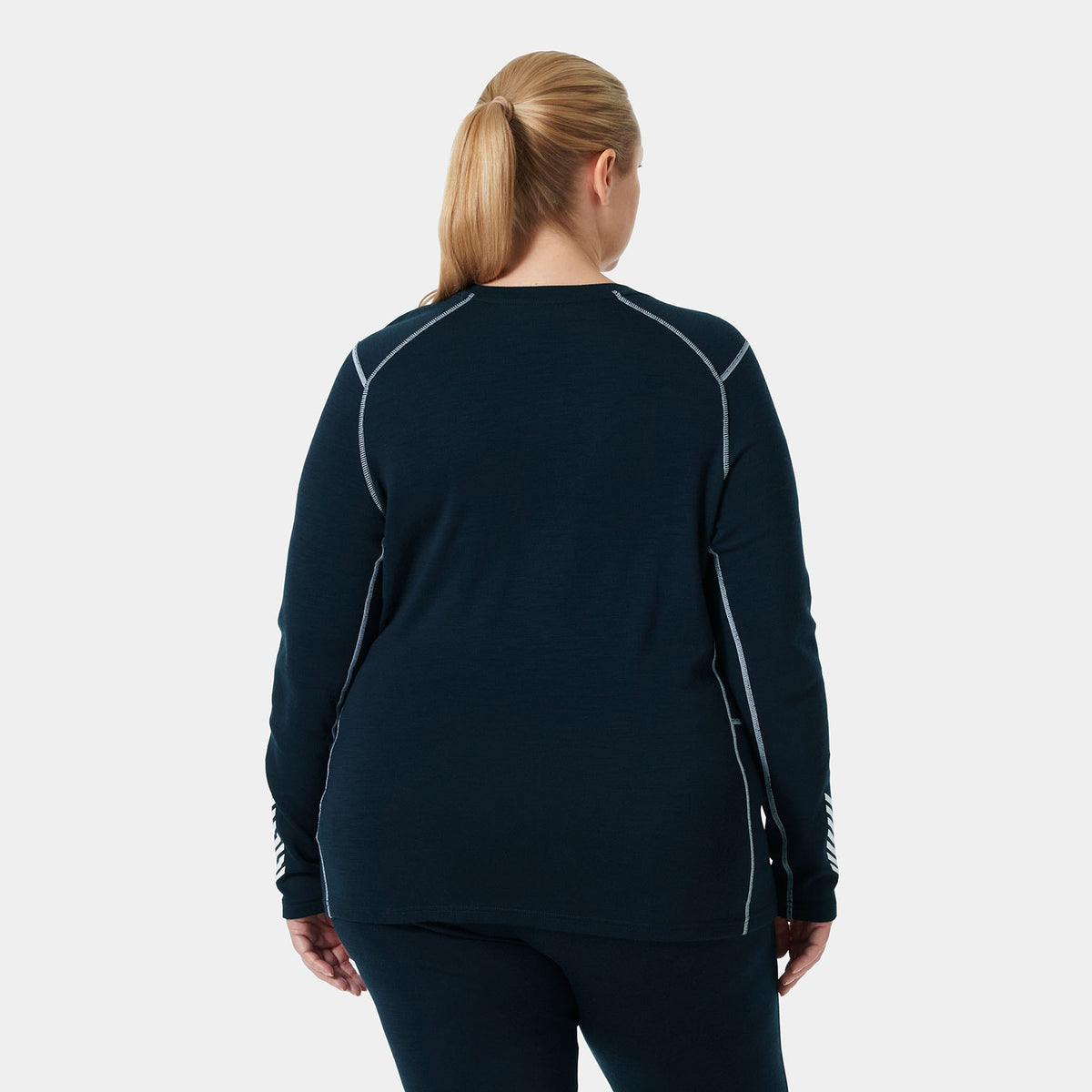 W LIFA MERINO MIDWT CREW PLUS, NAVY, 1X
