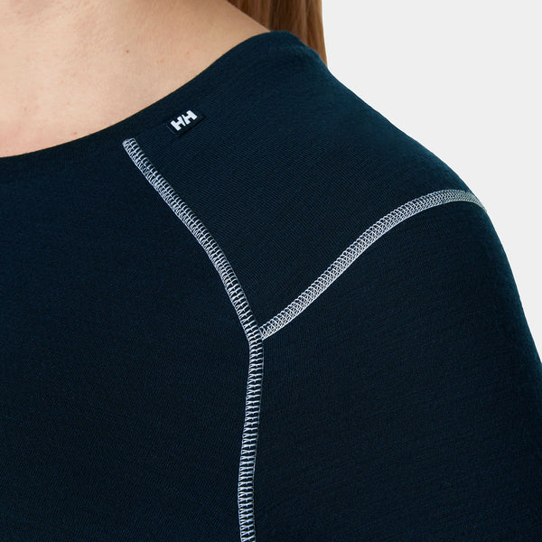 W LIFA MERINO MIDWT CREW PLUS, NAVY, 1X