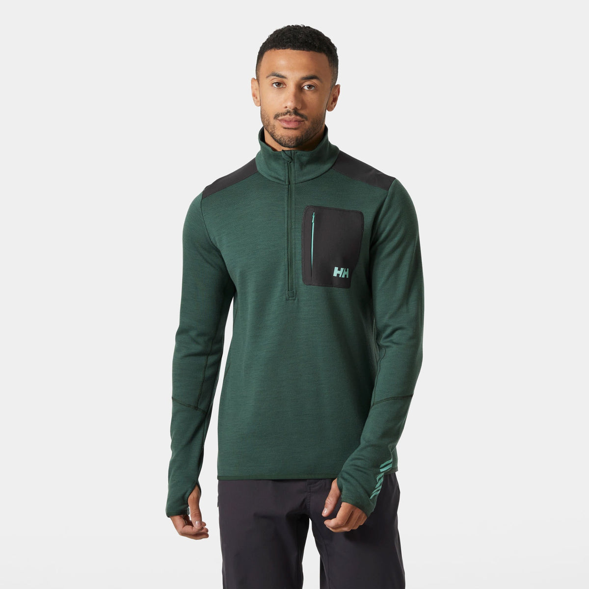 LIFA MERINO MIDLAYER 1/2 ZIP, JUNGLE GREE, XXL