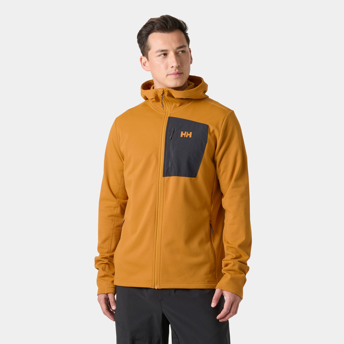 VERSALITE HOODED FLEECE JACKET, MUSTARD, M