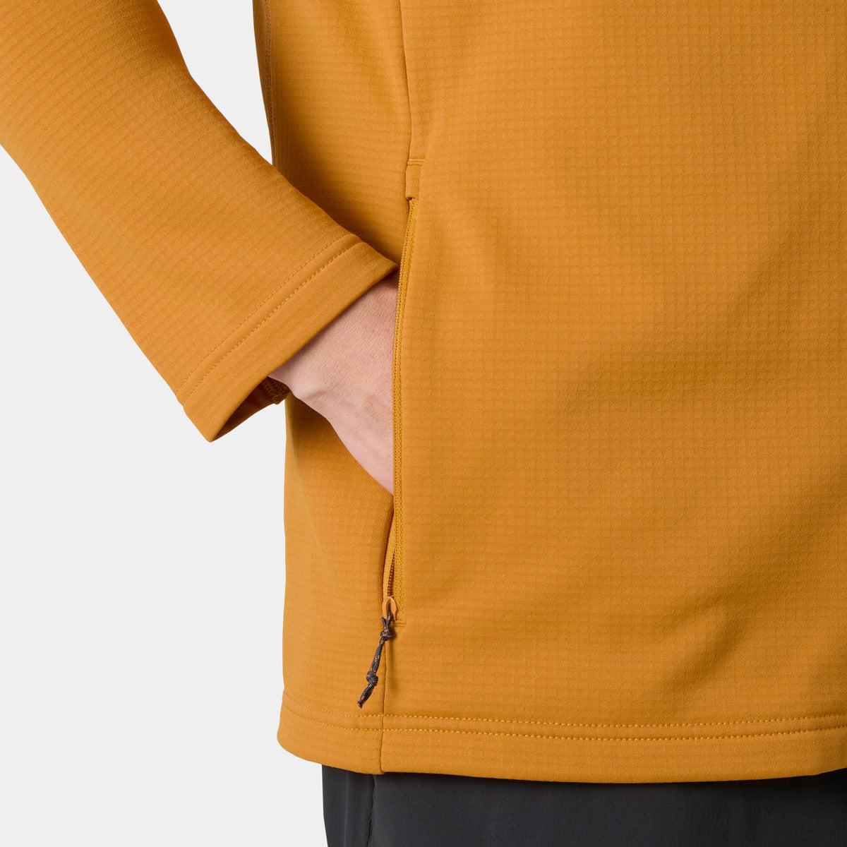VERSALITE HOODED FLEECE JACKET, MUSTARD, M