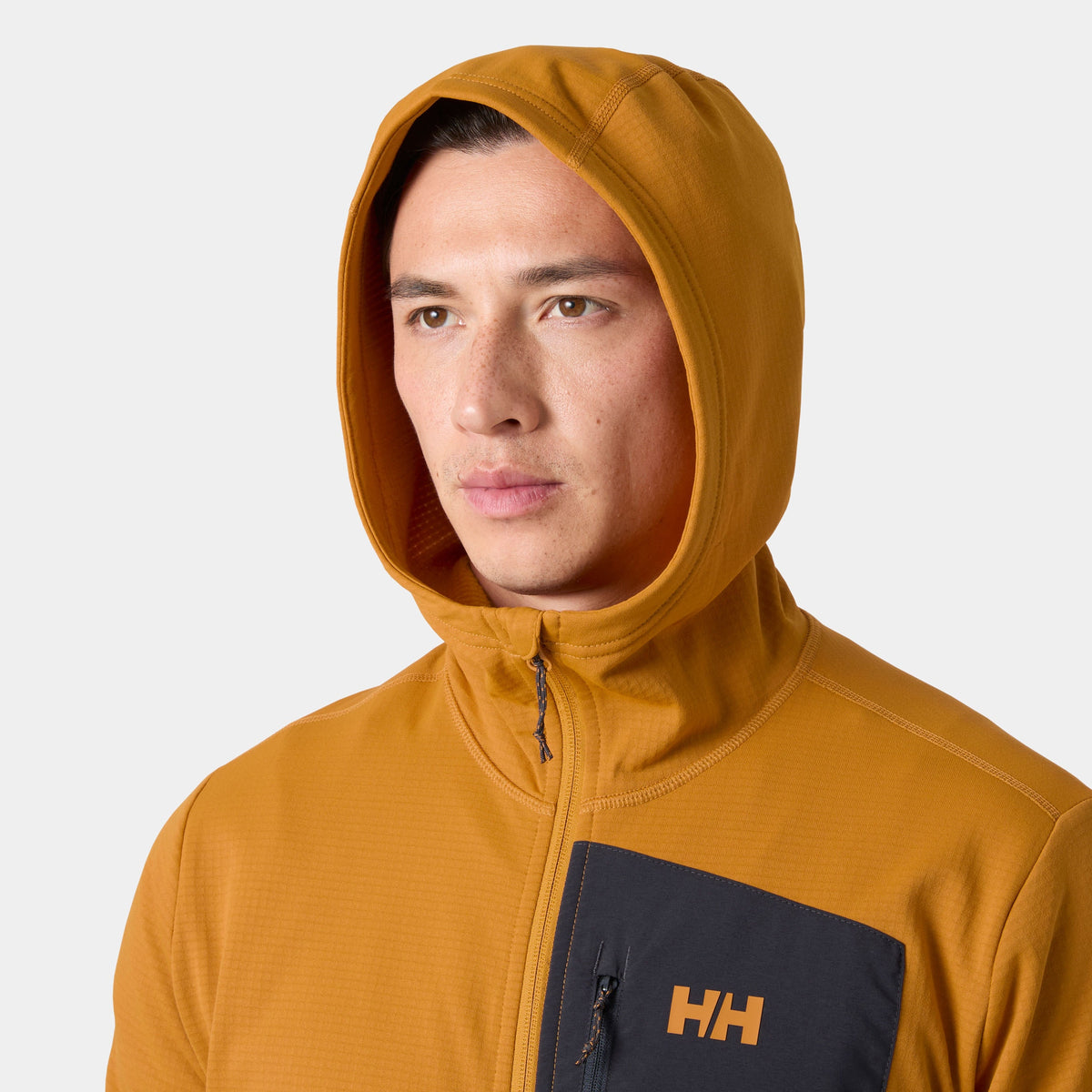 VERSALITE HOODED FLEECE JACKET, MUSTARD, M
