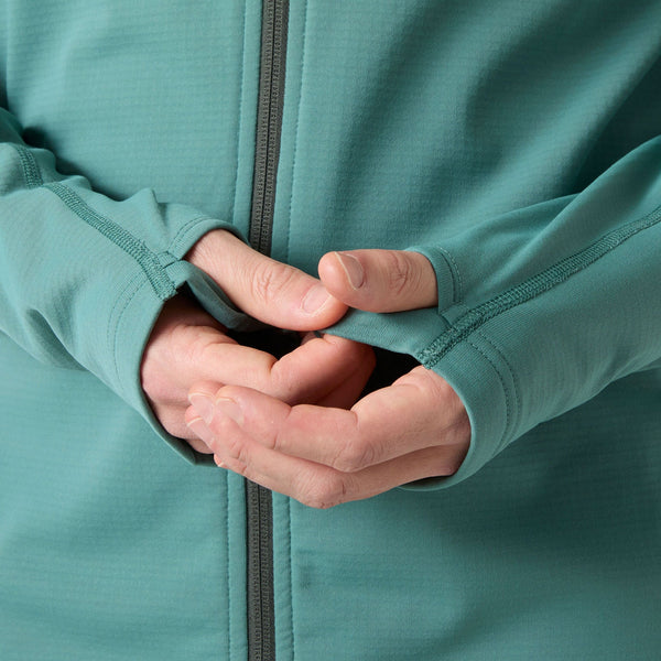 VERSALITE HOODED FLEECE JACKET, OPAL GREEN, L