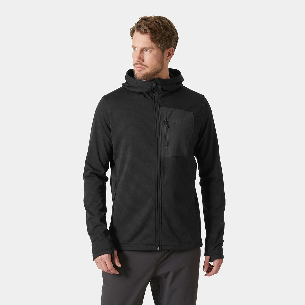 VERSALITE HOODED FLEECE JACKET, BLACK, XXL