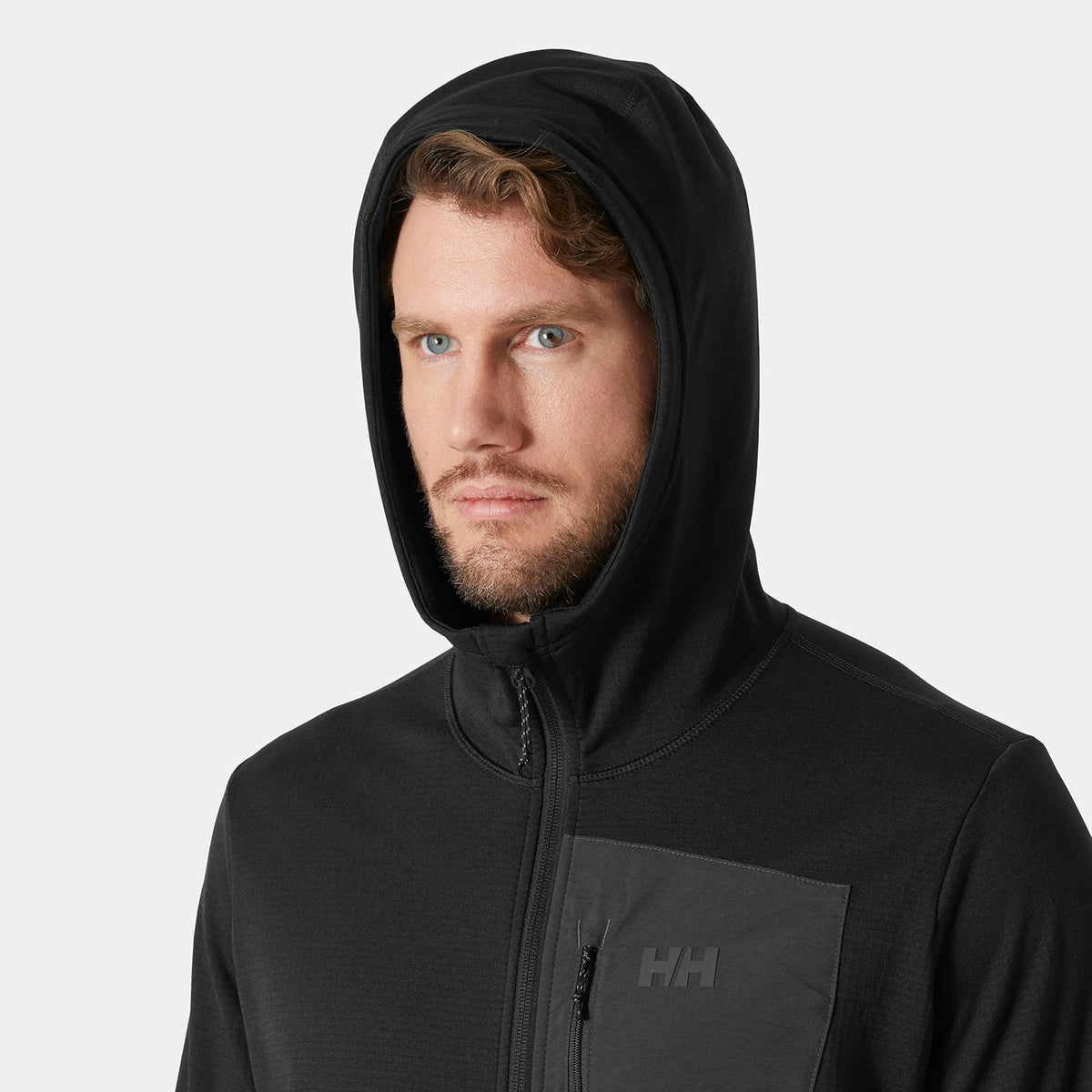 VERSALITE HOODED FLEECE JACKET, BLACK, XXL