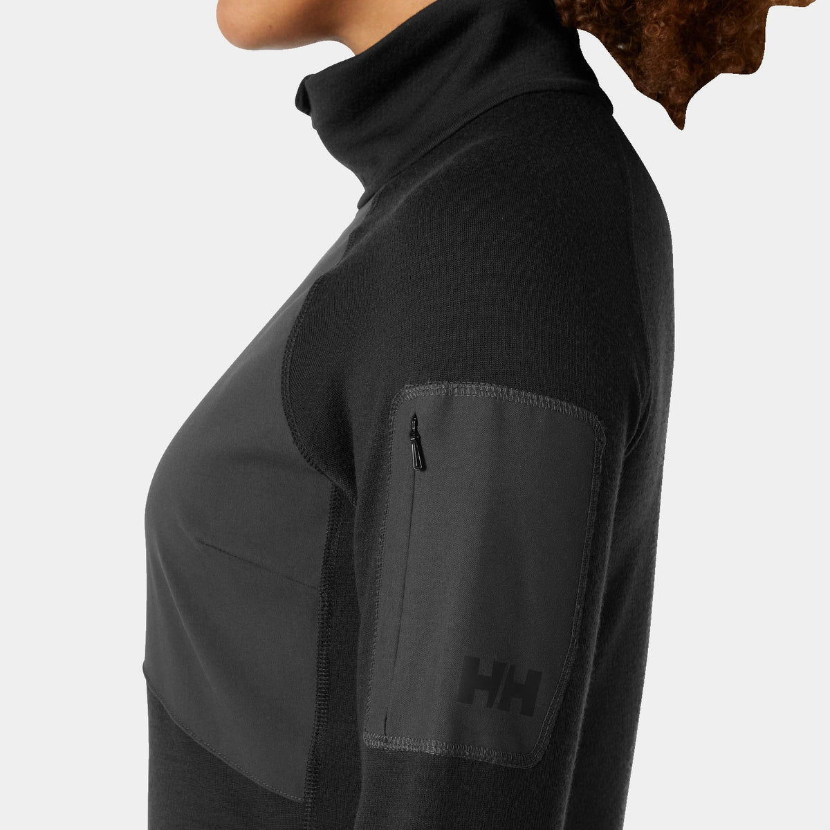 W LIFA MERINO MIDLAYER 1/2 ZIP, BLACK, L
