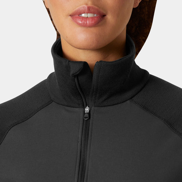 W LIFA MERINO MIDLAYER 1/2 ZIP, BLACK, L