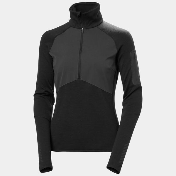 W LIFA MERINO MIDLAYER 1/2 ZIP, BLACK, L