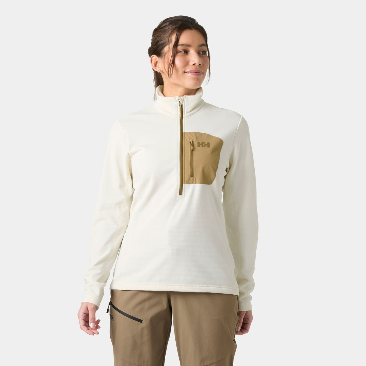 W VERSALITE 1/2 ZIP FLEECE, SNOW, L