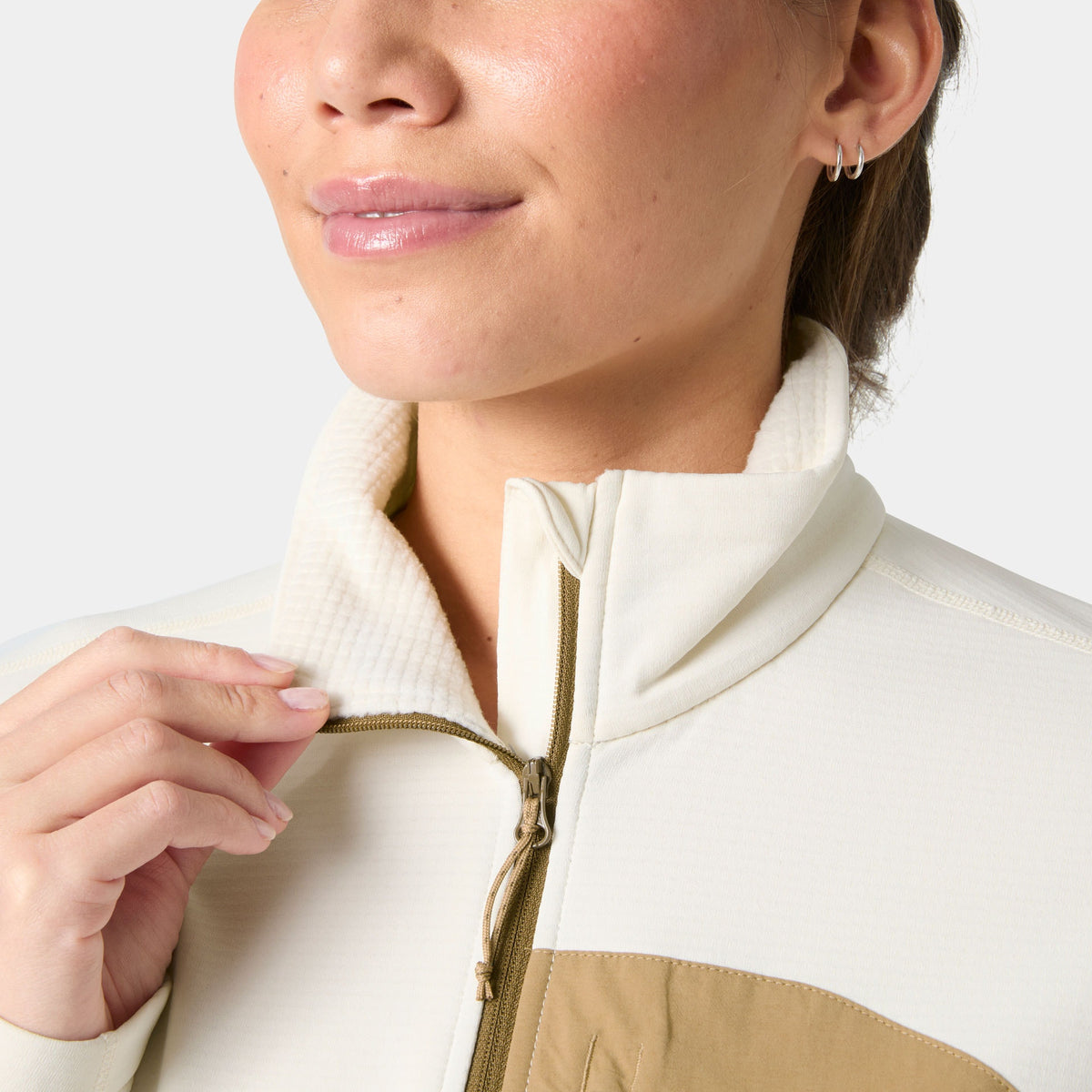 W VERSALITE 1/2 ZIP FLEECE, SNOW, L