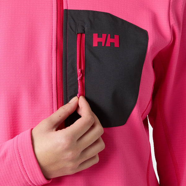 W VERSALITE 1/2 ZIP FLEECE, HOT PINK, L