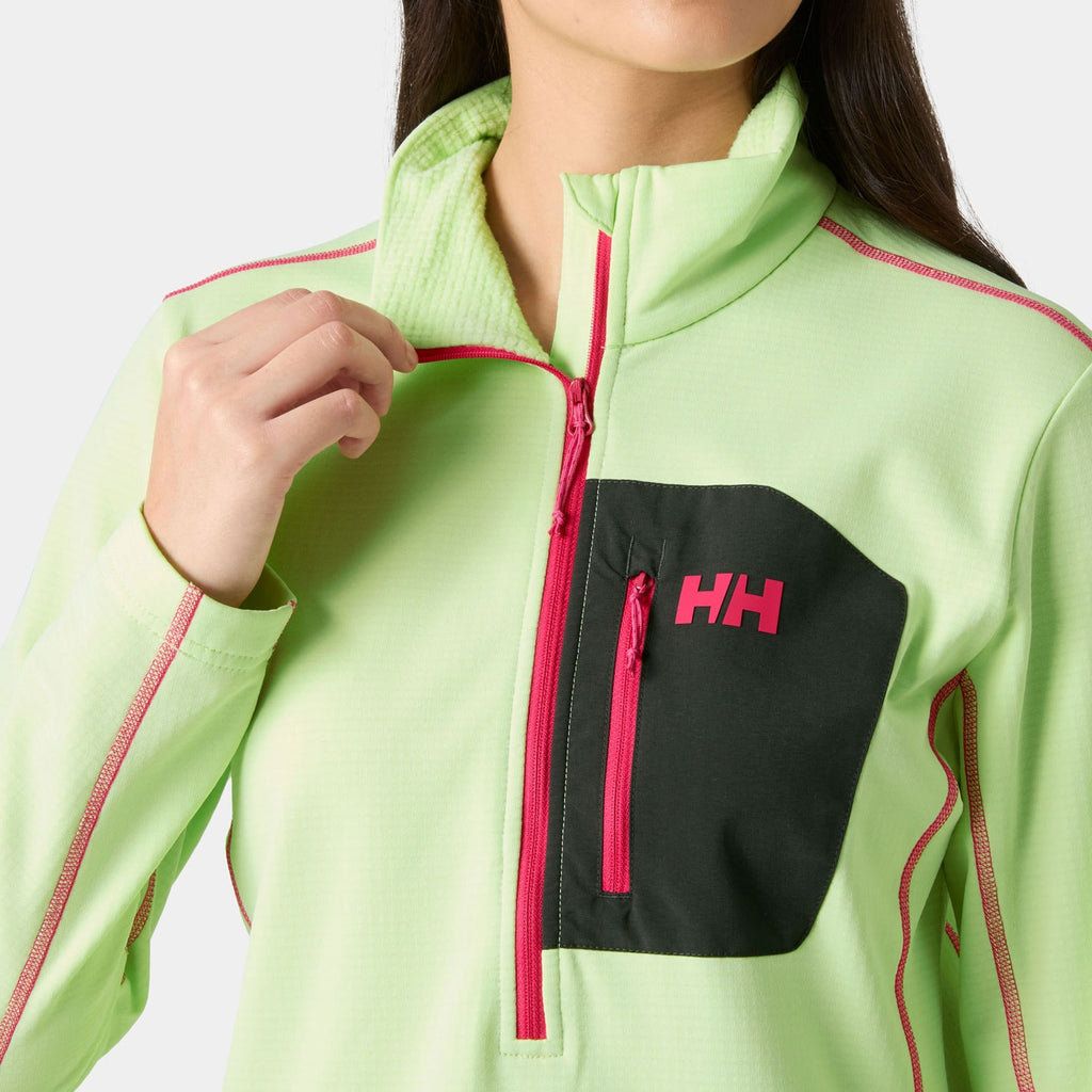 W VERSALITE 1/2 ZIP FLEECE, WASHED LIME, L