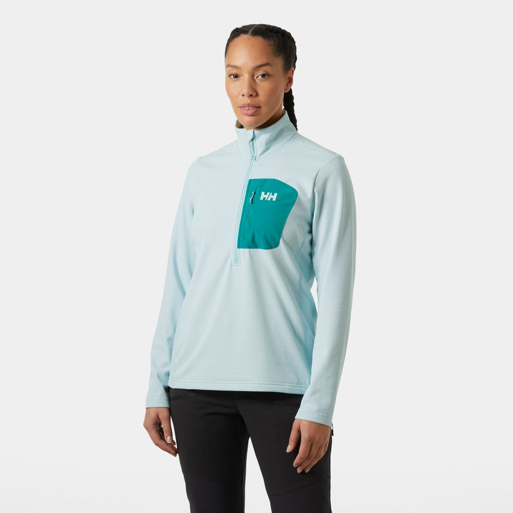 W VERSALITE 1/2 ZIP FLEECE, BARELY BLUE, L
