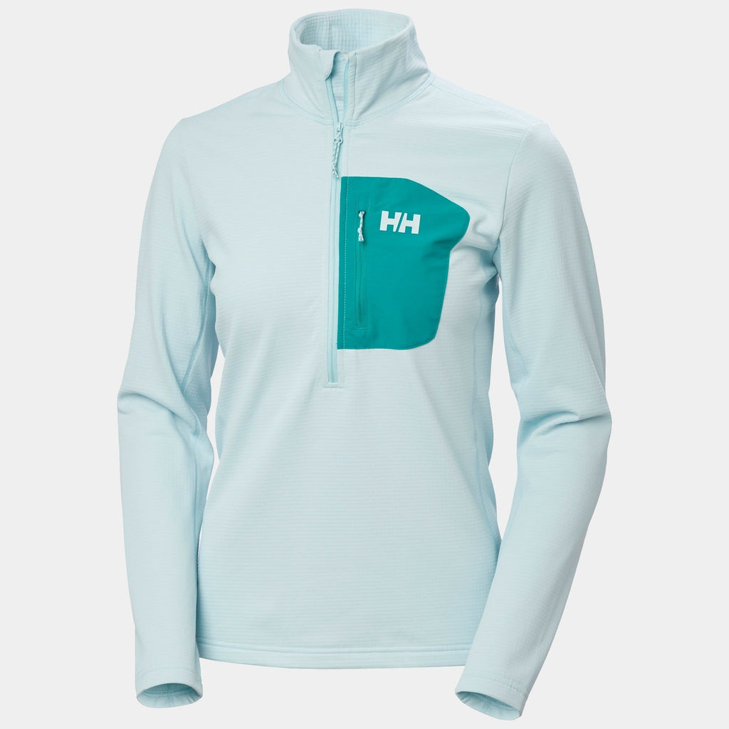 W VERSALITE 1/2 ZIP FLEECE, BARELY BLUE, L