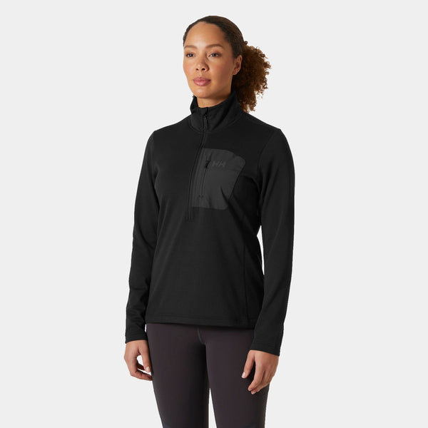 W VERSALITE 1/2 ZIP FLEECE, BLACK, L
