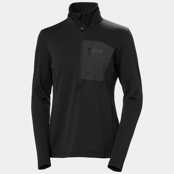 W VERSALITE 1/2 ZIP FLEECE, BLACK, L
