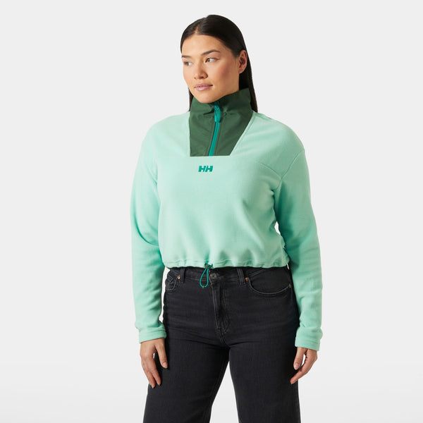 W DAYBREAKER CROPPED FLEECE, LAGOON, L