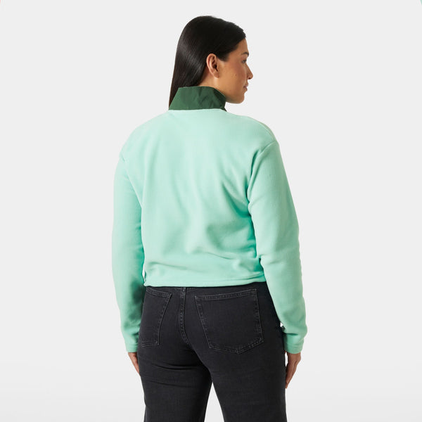 W DAYBREAKER CROPPED FLEECE, LAGOON, L