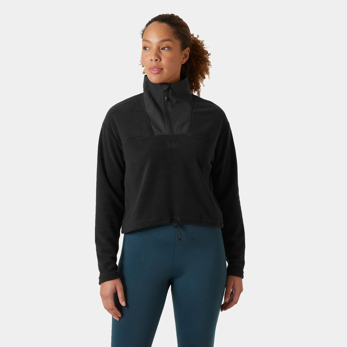 W DAYBREAKER CROPPED FLEECE, BLACK, L