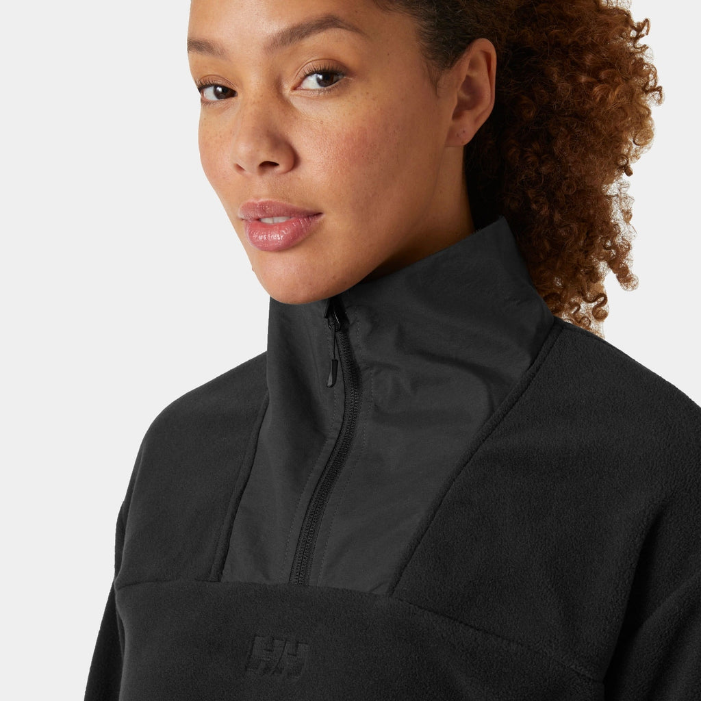 W DAYBREAKER CROPPED FLEECE, BLACK, L