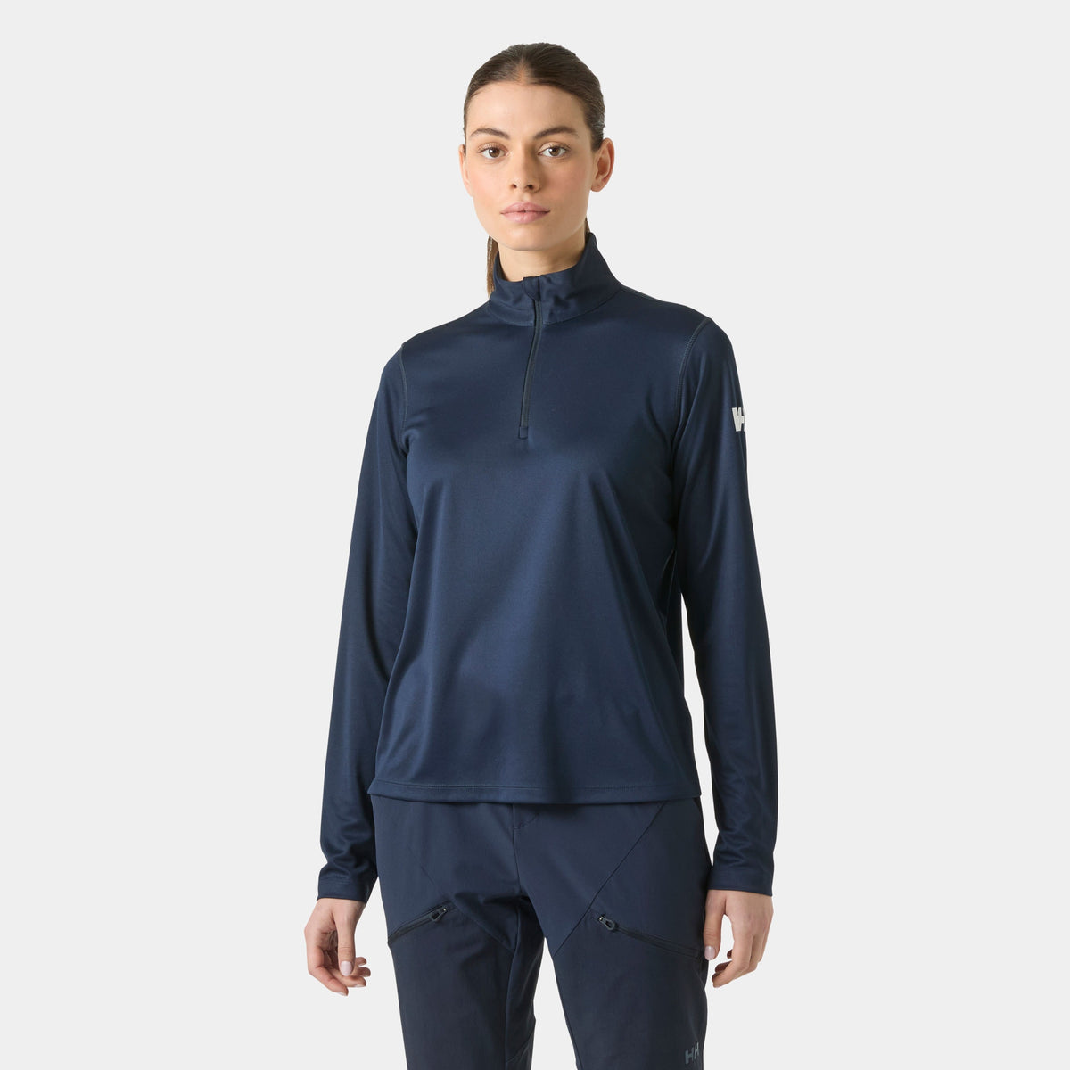 W HH TECH 1/2 ZIP, NAVY, L