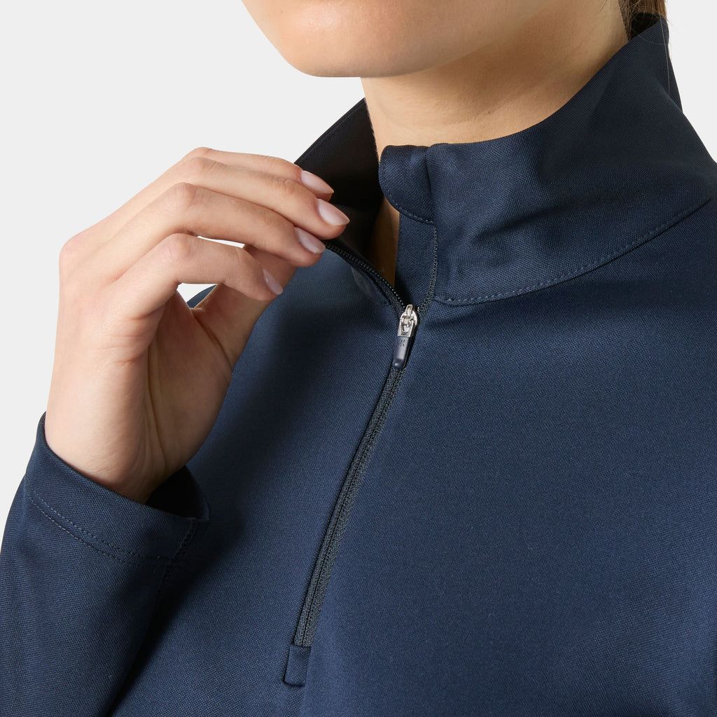 W HH TECH 1/2 ZIP, NAVY, L