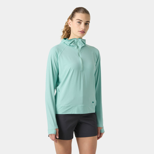W SHINE SOLEN 1/2 ZIP HOODIE, LAGOON, M