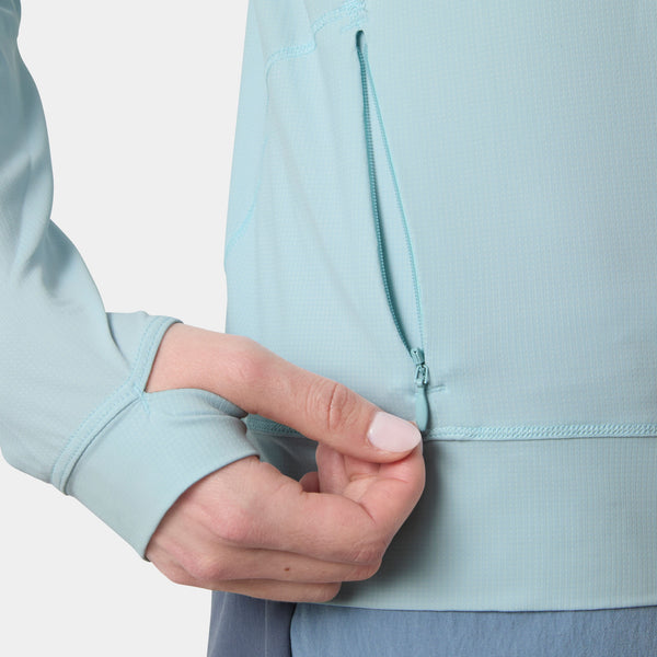 W SHINE SOLEN 1/2 ZIP HOODIE, BARELY BLUE, L