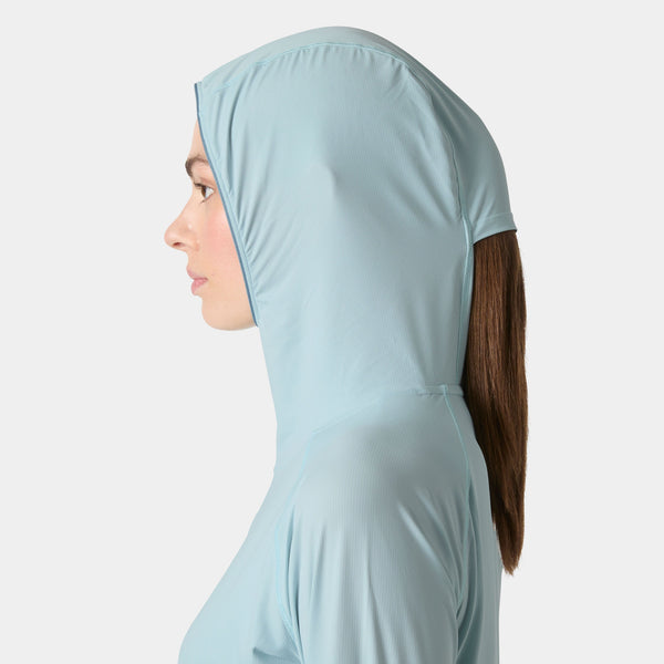 W SHINE SOLEN 1/2 ZIP HOODIE, BARELY BLUE, L