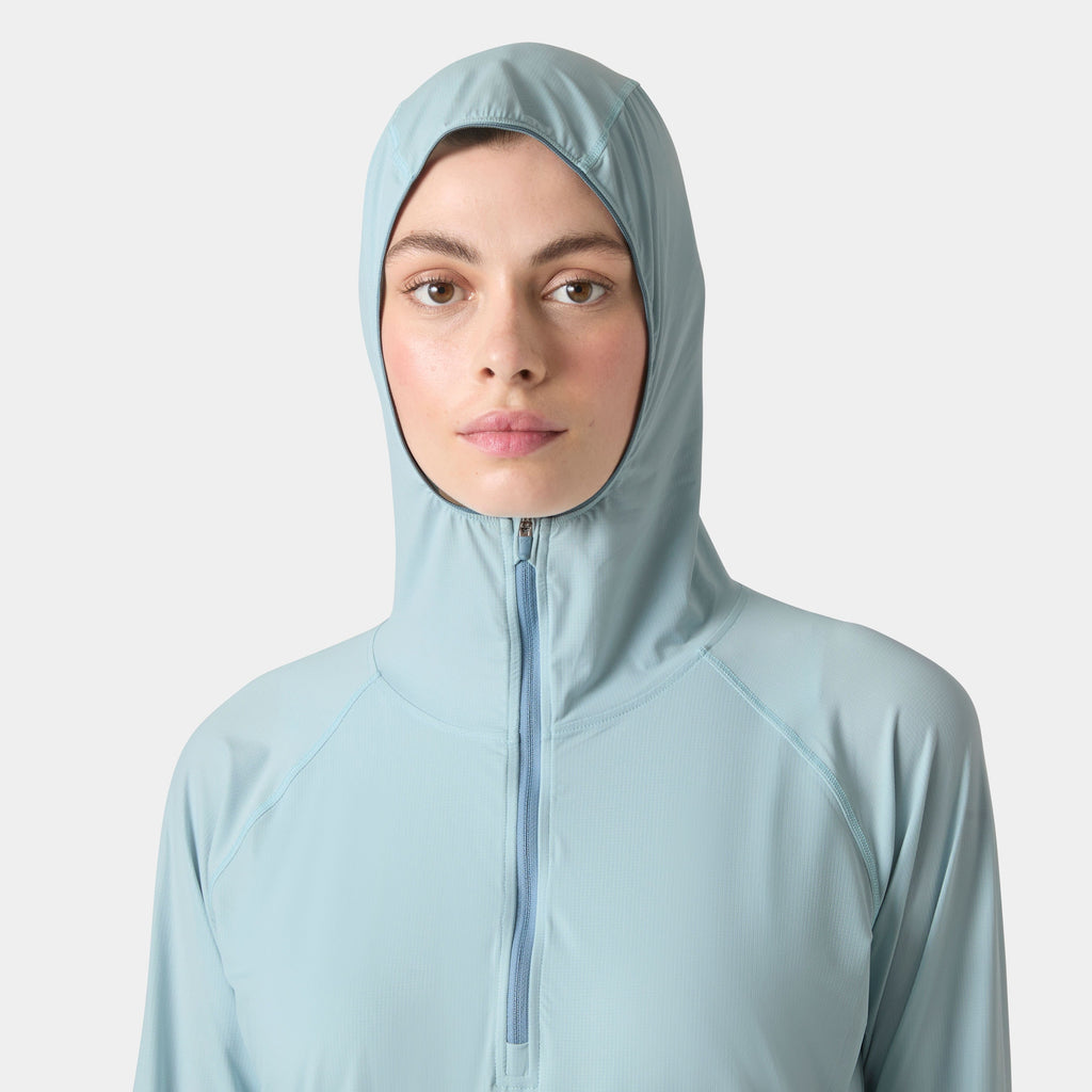 W SHINE SOLEN 1/2 ZIP HOODIE, BARELY BLUE, L