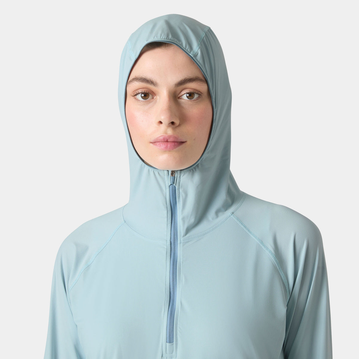 W SHINE SOLEN 1/2 ZIP HOODIE, BARELY BLUE, L