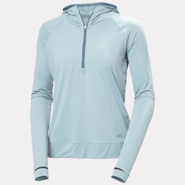 W SHINE SOLEN 1/2 ZIP HOODIE, BARELY BLUE, L