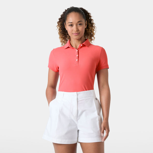 W CREWLINE POLO, SUNSET PINK, XL