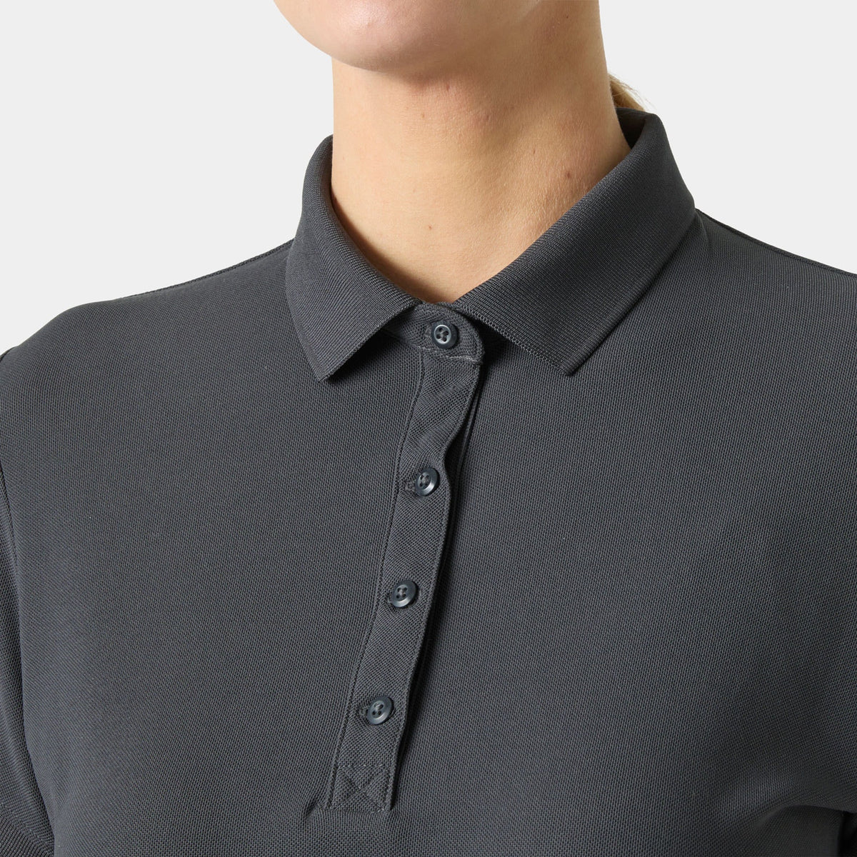 W CREWLINE POLO, EBONY, L