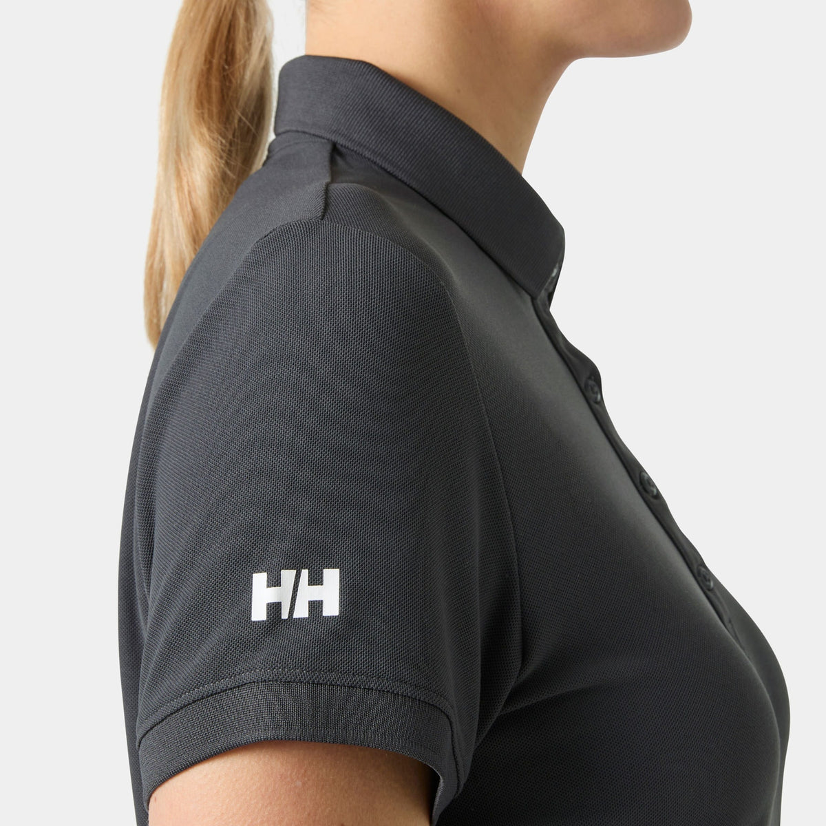 W CREWLINE POLO, EBONY, L