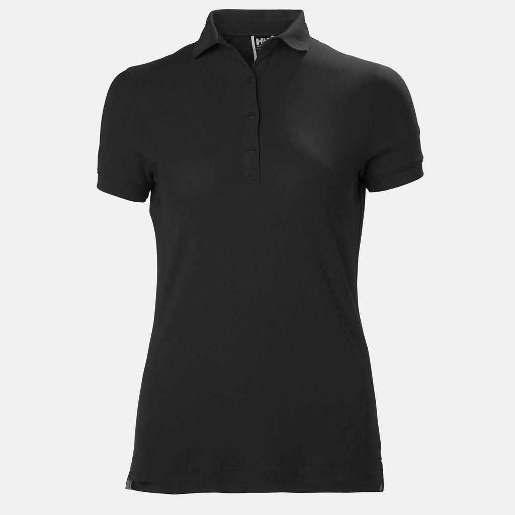 W CREWLINE POLO, BLACK, XXL