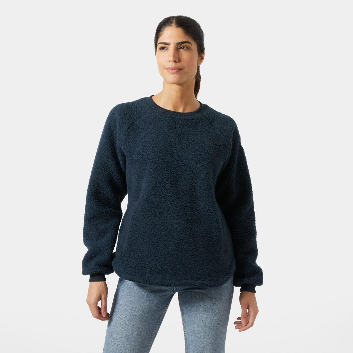 W ESCAPE TEDDY SWEATER, NAVY, L