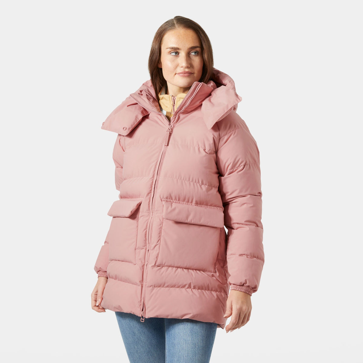 W ELLIE PUFFY PARKA, ASH ROSE, L
