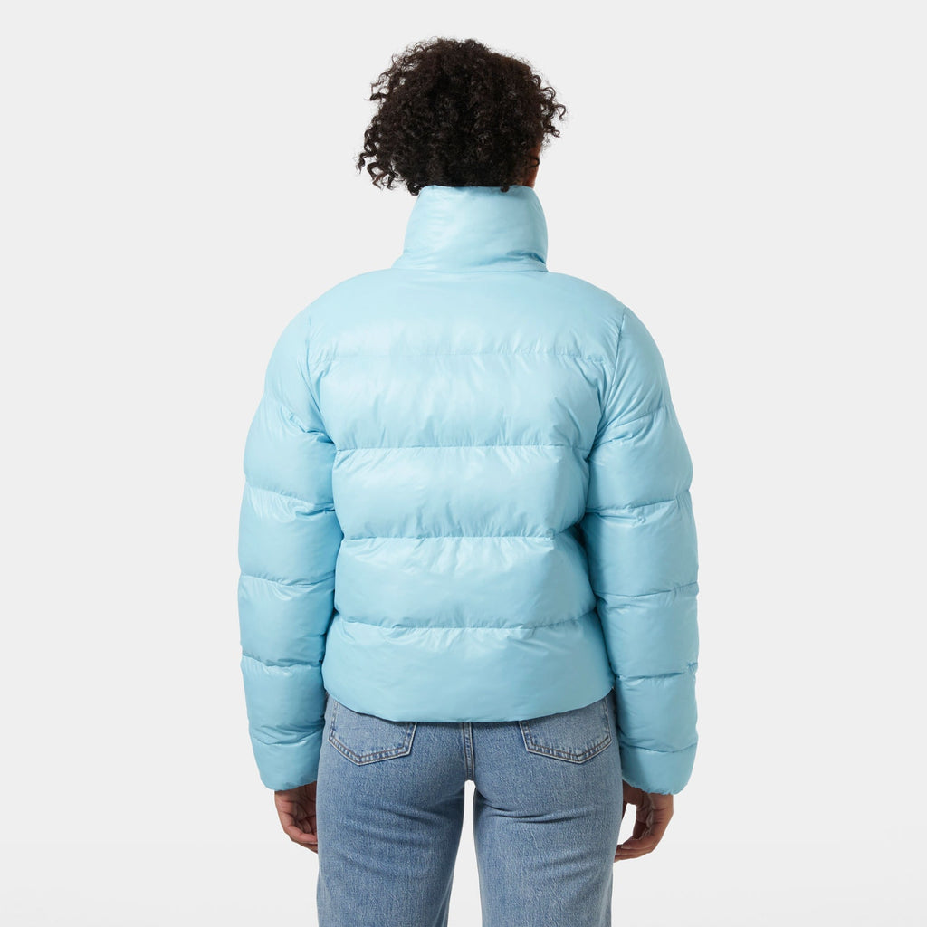 W JADE PUFFER JACKET, LIGHT CYAN, L