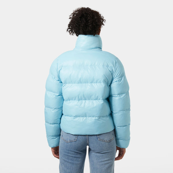 W JADE PUFFER JACKET, LIGHT CYAN, L