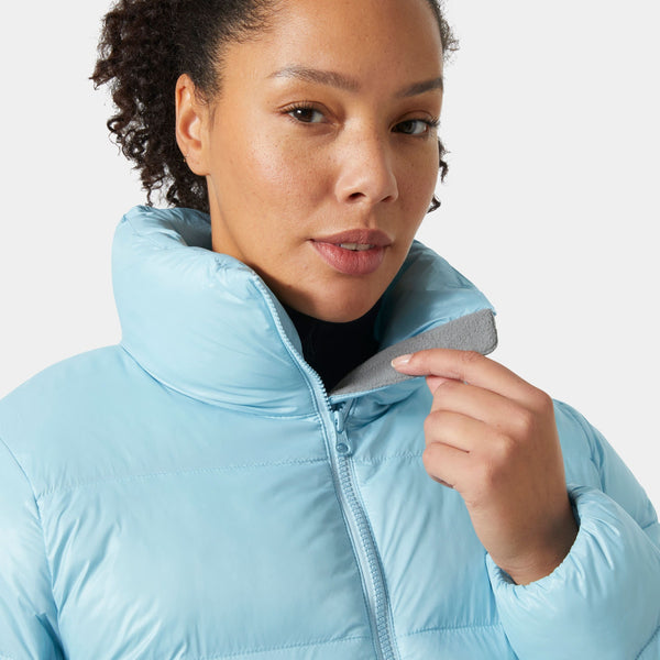 W JADE PUFFER JACKET, LIGHT CYAN, L