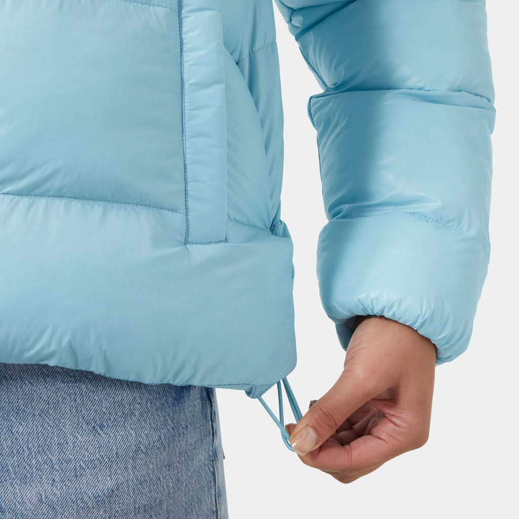 W JADE PUFFER JACKET, LIGHT CYAN, L