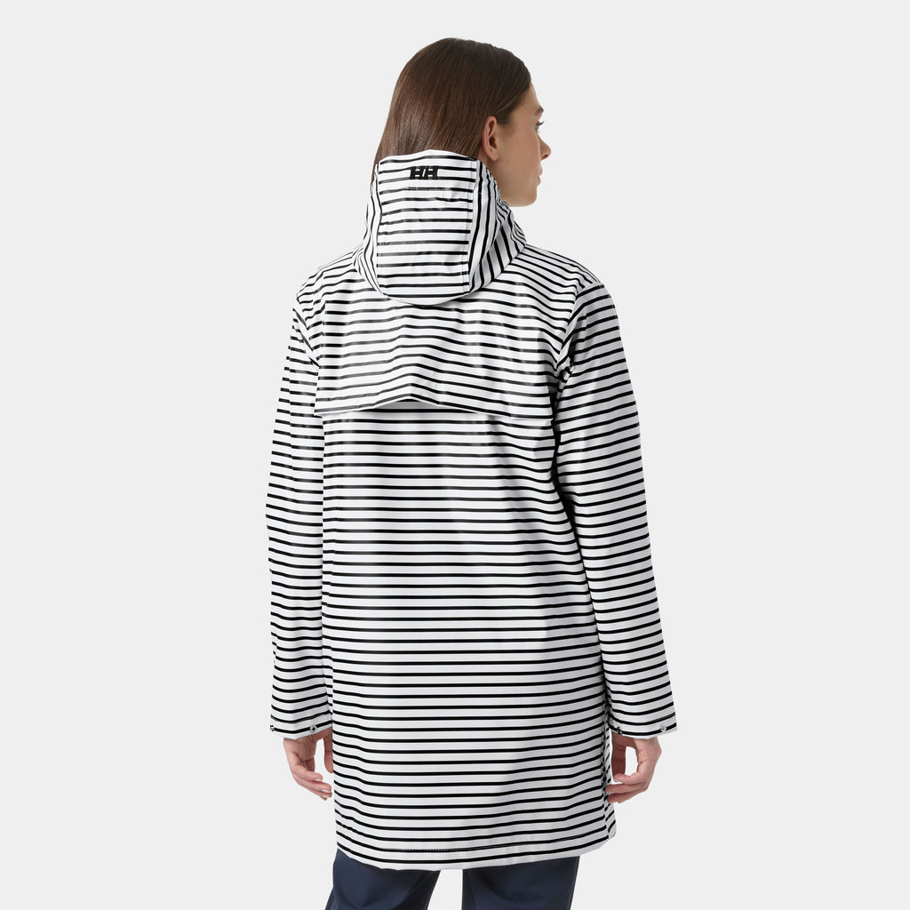 W MOSS RAIN COAT, WHITE NAVY, S
