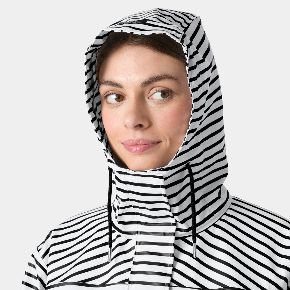 W MOSS RAIN COAT, WHITE NAVY, S