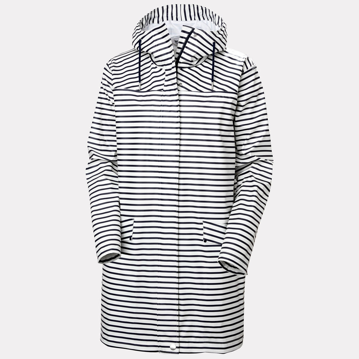 W MOSS RAIN COAT, WHITE NAVY, S