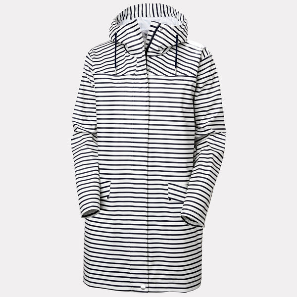 W MOSS RAIN COAT, WHITE NAVY, S