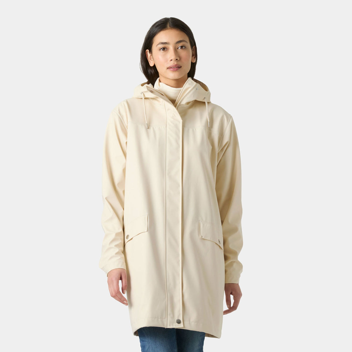 W MOSS RAIN COAT, CREAM, L