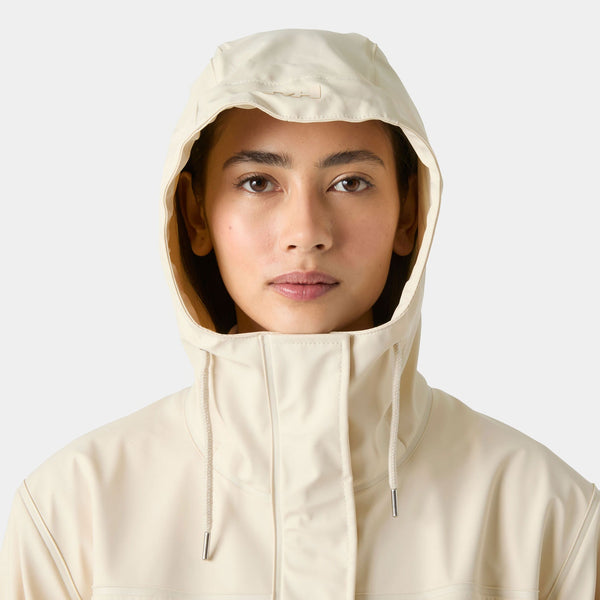 W MOSS RAIN COAT, CREAM, L