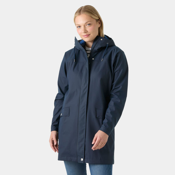 W MOSS RAIN COAT, NAVY, M