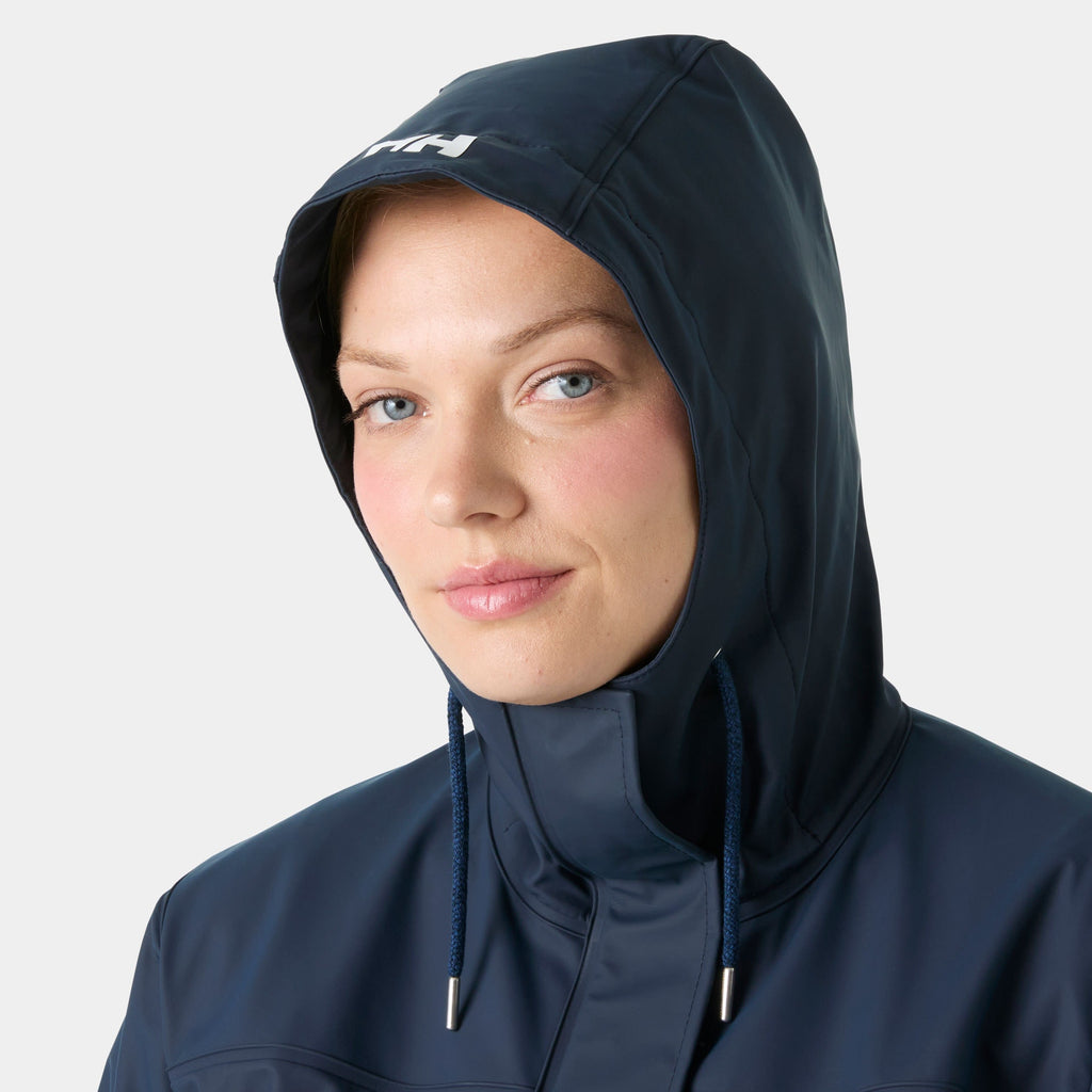 W MOSS RAIN COAT, NAVY, M
